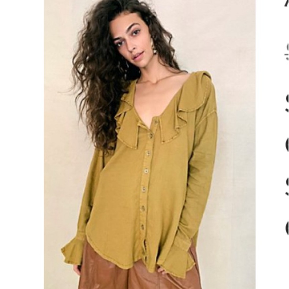 Free People Amber Ruffle Top XS